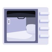 Sleepbox offering comfortable and private accommodation for travelers and those seeking rest vector
