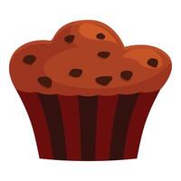 Delicious chocolate chip muffin baking in red wrapper vector