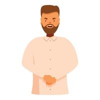 Bearded man showing negative emotion with angry facial expression vector