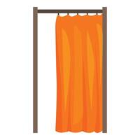 Voting booth with orange curtain ensuring privacy for voters making choices vector
