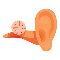 Bacteria and viruses entering ear canal causing infection and inflammation vector