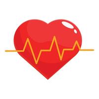 Red heart beating with pulse trace showing good health vector