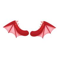 Red dragon or devil wings spreading with claws on white background vector