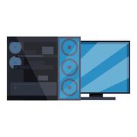 Modern desktop computer with monitor and speakers creating a powerful multimedia setup vector