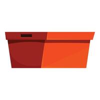 Empty orange cardboard box with handle opening for easy carrying vector