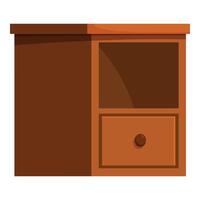 Wooden bedside table featuring drawer and shelf storage space vector