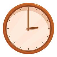 Round clock showing three o'clock on white background vector