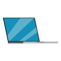 Modern laptop showing blue screen displaying light reflections vector