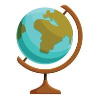 School globe showing earth continents rotating on stand vector
