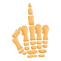 Skeleton hand showing middle finger gesture on white background vector