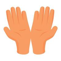 Two open hands showing palms in giving or receiving gesture vector