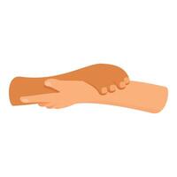 Two different colored hands holding each other showing support and friendship vector