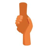 Two hands holding together showing support and teamwork vector