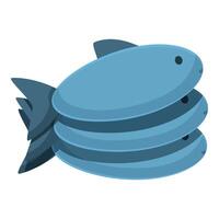 Stack of fresh fish representing seafood industry and healthy diet vector
