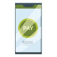 Smartphone showing online payment processing application vector