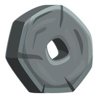 Hexagonal stone showing a central square hole creating a frame effect vector