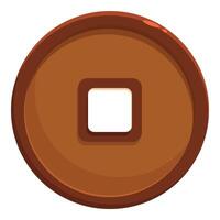 Round chinese coin representing wealth and prosperity symbolizing feng shui principles vector