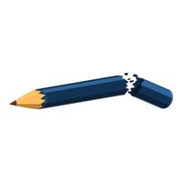 Broken pencil symbolizing frustration and creative block vector