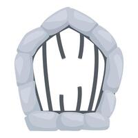Stone window with metal bars providing security and preventing access vector