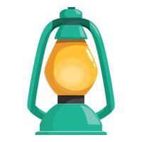Camping lantern illuminating the darkness with its warm glow vector