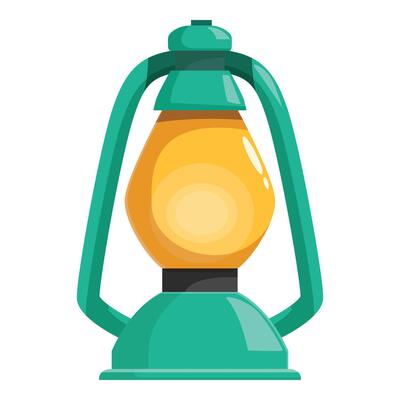 Camping lantern illuminating the darkness with its warm glow