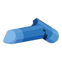 Broken blue inhaler for asthma and respiratory problems vector