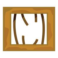 Wooden frame with broken branches creating abstract design vector