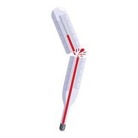 Broken mercury thermometer is measuring extreme temperature vector