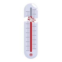 Broken thermometer showing extremely high temperature vector