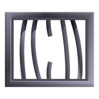 Broken prison bars allowing escape from jail window vector