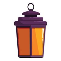 Kerosene lamp with orange light emitting a warm glow vector