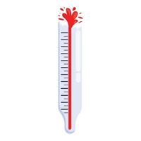 Medical thermometer exploding because of high temperature vector