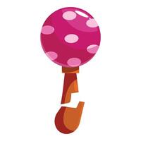 Broken mushroom with pink cap and orange stem showing danger vector