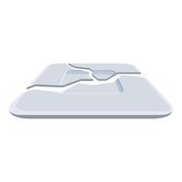 Broken sim card is lying on white background vector