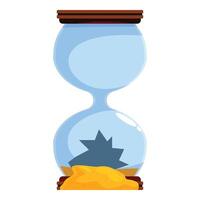 Broken hourglass showing passing time and future uncertainty vector