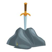Legendary sword in the stone symbolizing power and courage vector