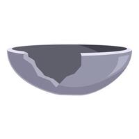Broken empty bowl symbolizing poverty and scarcity vector