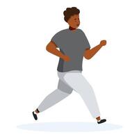 Young man running fast and looking worried with blank expression on face vector