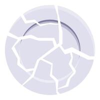 Broken plate showing cracks and damage symbolizing loss and mistakes vector