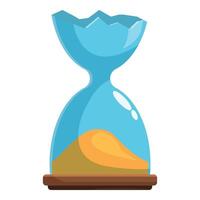 Broken hourglass showing remaining time on white background vector
