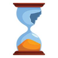 Broken hourglass showing passing time and deadline vector