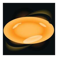 Orange oval shape glowing on dark background with light effects vector