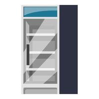 Empty refrigerator displaying products in supermarket or store setting vector
