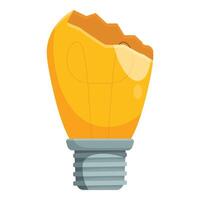 Broken lightbulb symbolizing a failed idea or lack of inspiration vector