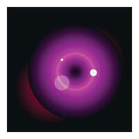 Purple planet with luminous rings orbiting in deep space vector