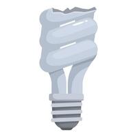 Broken fluorescent light bulb showing energy waste and potential hazard vector