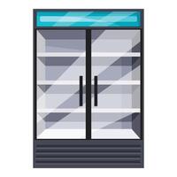 Empty refrigerator displaying products in supermarket or convenience store vector