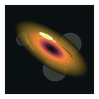 Black hole slowly devouring planets in deep space vector