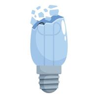 Broken lightbulb symbolizing a sudden blackout or power outage vector