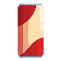 Red and beige soda can standing on white background vector